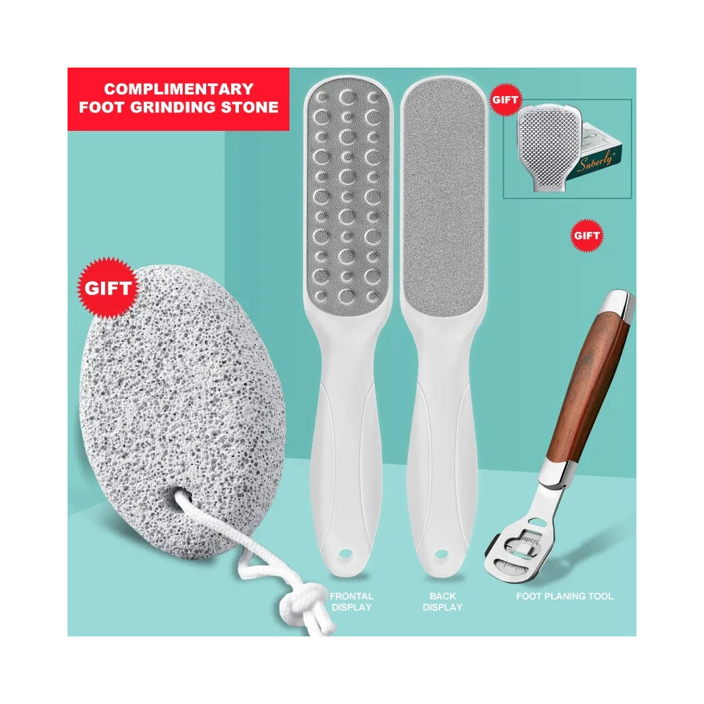Flemye White ( Combination) Pedicure Tools Sharpener Exfoliator Callus Shaver Heel Grinder Rubs Grinding Stone