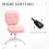 Vinsetto Vinsetto Vanity Task Chair with Adjustable Height, Armless, Pink 3