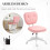 Vinsetto Vinsetto Vanity Task Chair with Adjustable Height, Armless, Pink 5