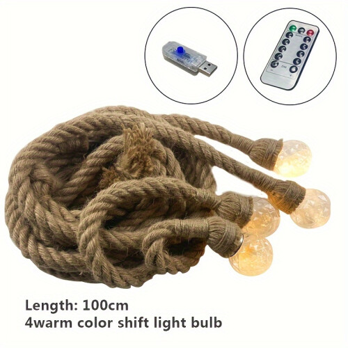 (4pcs Lamp Warm Light) Beoer Multicolor Led Rope Light With Remote & Dimmer - Usb Powered, Adjustable Height