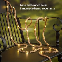 (Warm White) Retro Hemp Rope Light, Woven String, Outdoor Camping Color Light Warning Light