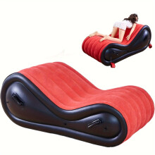 (Red Sofa, Valentine's Day) Inflatable Sex Sofa with Cuff Kit: BDSM & Bondage Play Furniture for Couples