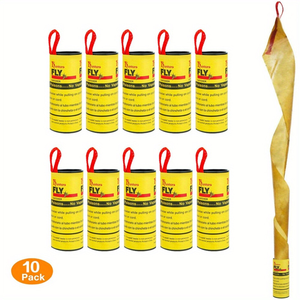 (10pcs) Effective Sticky Fly Trap Tape for Indoor and Outdoor Use