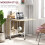 Homcom HOMCOM Mobile Drop Leaf Dining Table on Wheels with Storage Shelf Natural 6