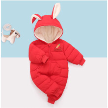 (Red, 1-2Years) Baby Kids Coat Jumpsuit Newborn Romper Hooded UK