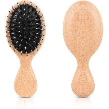 2pcs Hair Brush Mini Boar Bristle Hairbrush Pocket Travel Small Paddle Hair Brush