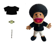(Black White) Hand Jeffy Puppet Plush Toy Cosplay Game Stuffed Doll Cartoon Children Gift