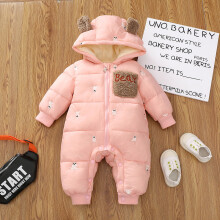 (Pink, 1-2Years) Baby Kids Coats Jumpsuit Newborn Romper Hooded UK