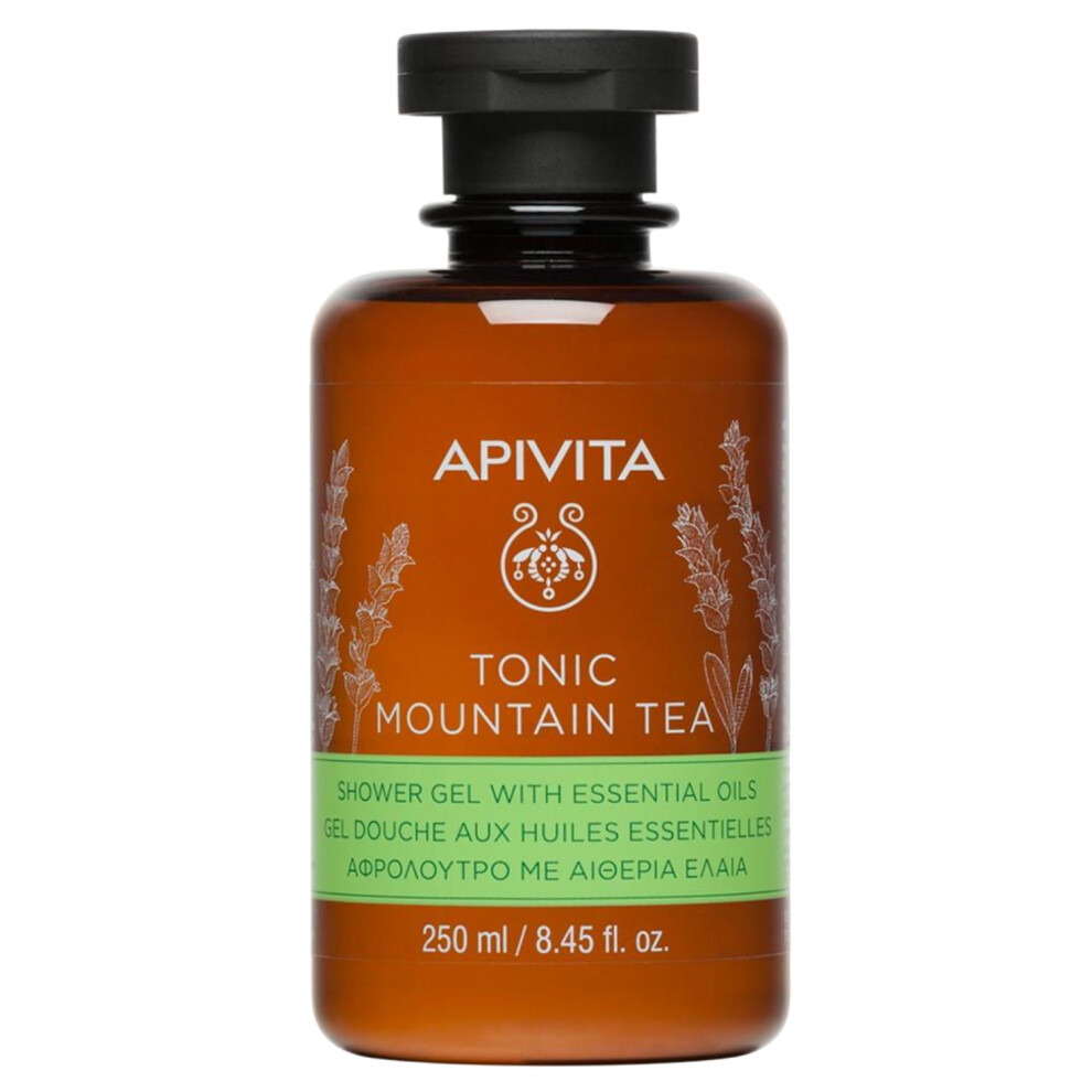 APIVITA Tonic Mountain Tea Shower Gel with Antioxidant-Rich Greek and Natural Ingredients for Refreshing Skin 250 ml