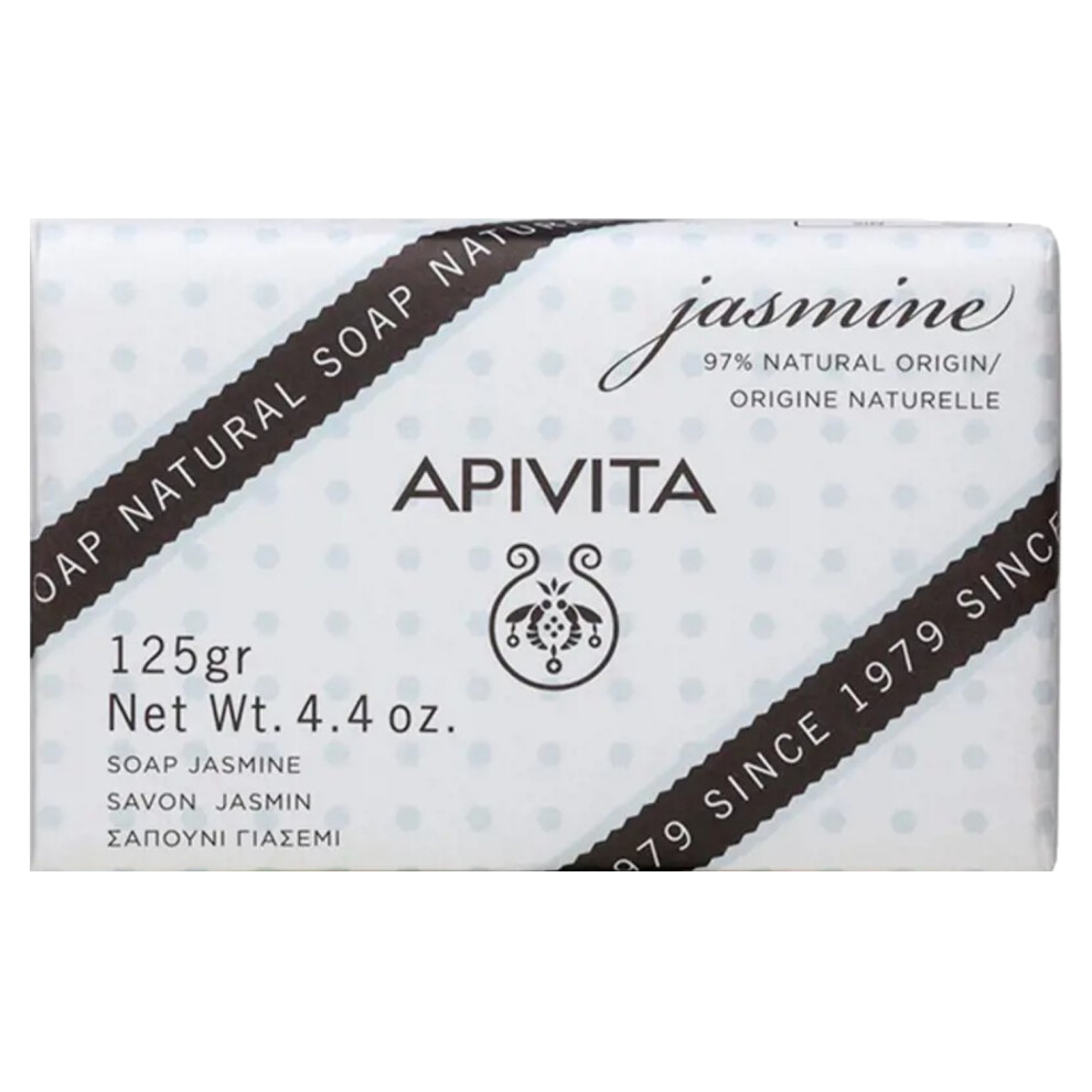 APIVITA Natural Soap with Jasmine Enriched with Moisturizing Olive Oil and Soothing Natural Ingredients for Skin 250g