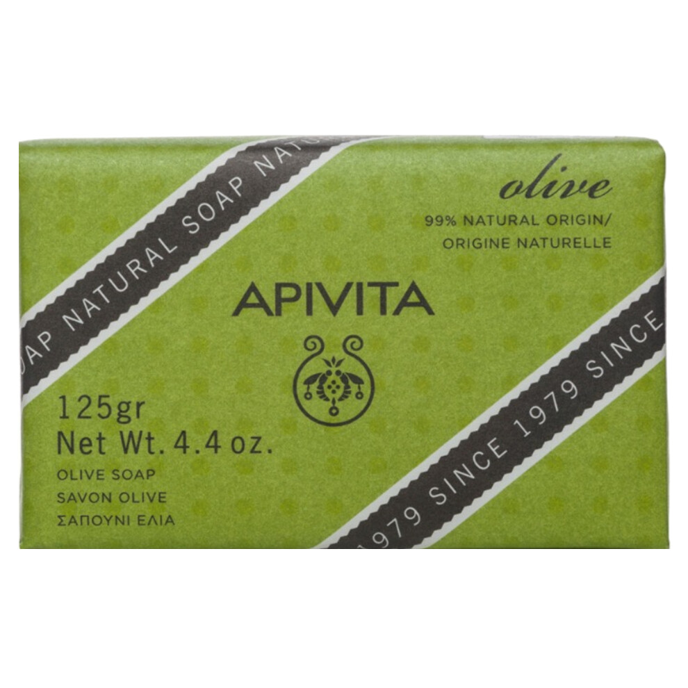 APIVITA Natural Soap with Olive Enriched with Antioxidant-Rich Olive Oil and Natural Ingredients for Healthy Skin 125g