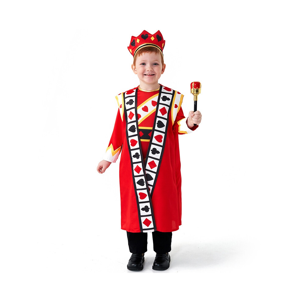 (Clothing Set, Height 140-150cm) Boys Alice Red Alice Poker King Halloween Fancy Dress Up King Of Hearts Kids Costume