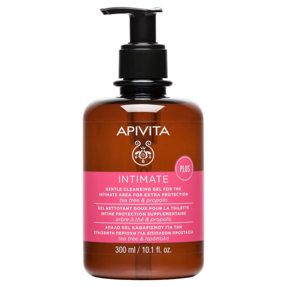 APIVITA Intimate Plus Gentle Cleansing Gel for the Intimate Area with Propolis & Tea Tree, Natural Moisturizing 300ml