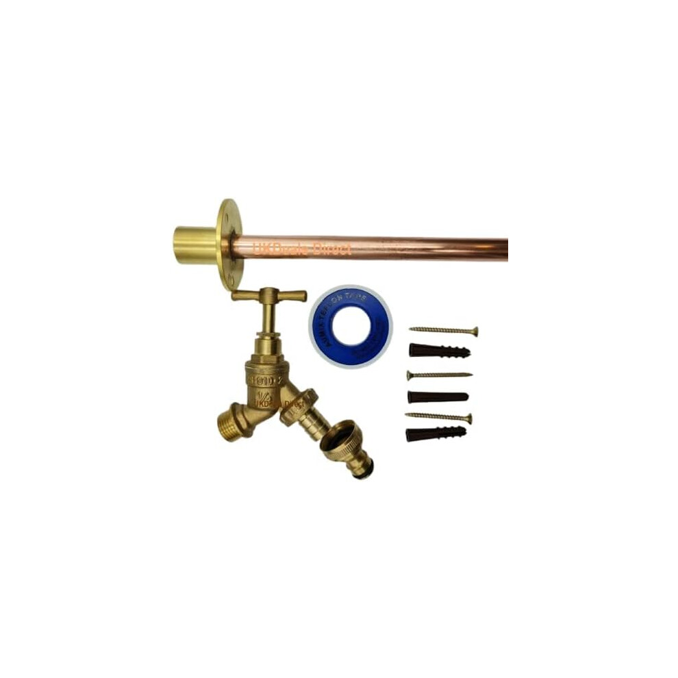 Outside Garden Tap Kit with Through Wall Flange with Fixings