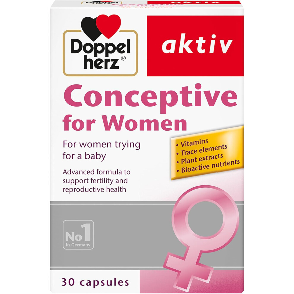 Aktiv Conceptive For Women, Essential For Normal Blood Formation to Supply All Organs With Nutrients & Oxygens 30 Capsules