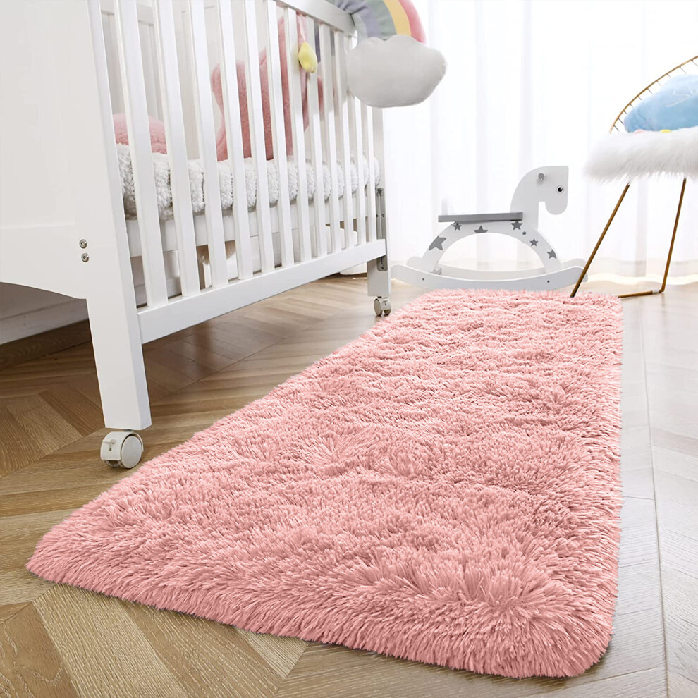 (80 cm x 150 cm (2ft 8" x 5ft)-Long Hallway Runner Rugs) Fluffy Pink Rugs Living Room Rug Runner Carpet Mat