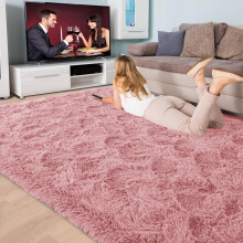 (200 cm x 290 cm (6ft 7" x 9ft 6")-Extra Large Area Rugs) Fluffy Pink Rugs Living Room Rug Runner Carpet Mat