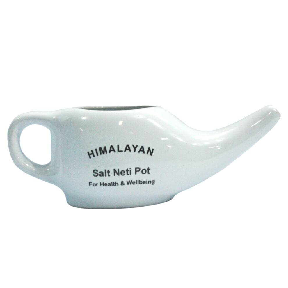 Onex White Ceramic Neti Pot Nasal Cleansing Pot - Relief From Allergy & Sinus Symptoms 3X