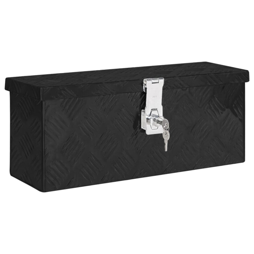 Aluminium Storage Tool Box Garage Trunk Chest Lockable Black 50Cm 9145600146664