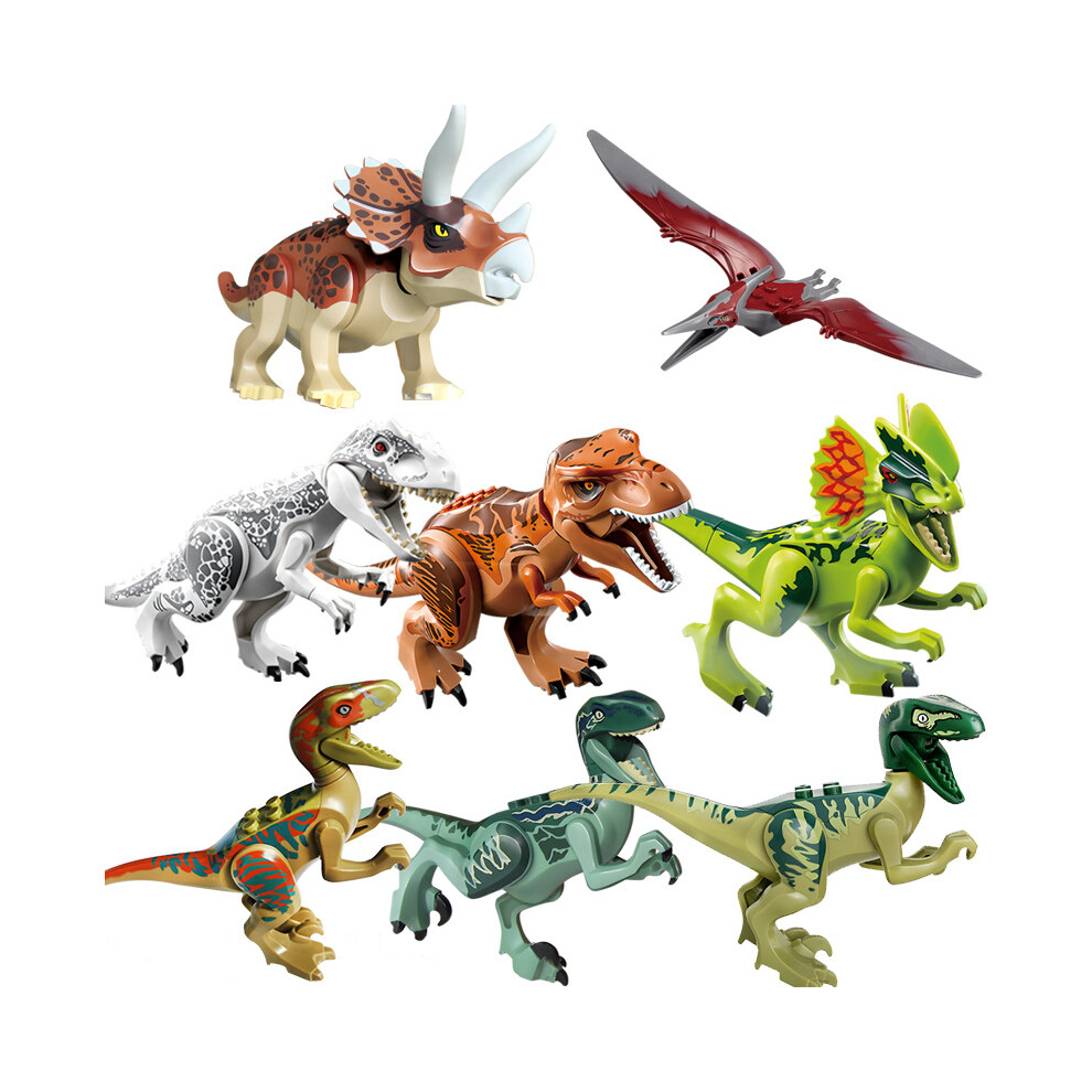 (77001-8pcs) Large Dinosaur Figure Big Size Indominus T Rex Blocks Lego Toys