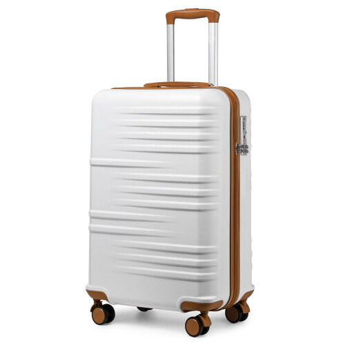 (20 inch) White ABS Hard Shell Suitcase With Optional Bags