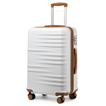 (24 inch) White ABS Hard Shell Suitcase With Optional Bags