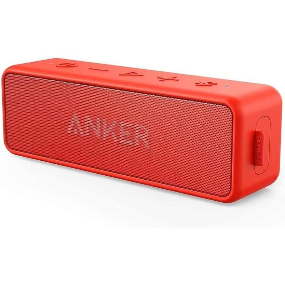 (Red) Soundcore 2 Portable Bluetooth Speaker With 12W Stereo Sound, Bassup, Ipx7 Water Resistant, 24-Hour Playback Time, Wireless Stereo Pairing Red 4038969800856