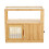Living And Home Wooden Glass Side Table with Wheels 2