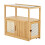 Living And Home Wooden Glass Side Table with Wheels 1