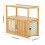 Living And Home Wooden Glass Side Table with Wheels 6