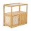 Living And Home Wooden Glass Side Table with Wheels 3