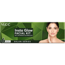 Vlcc Professional Salon Series Insta Glow Facial Kit Helps in Clearing Out All Things' Dirt Under the Skin & Gives Skin Natural Glow (5X10)g