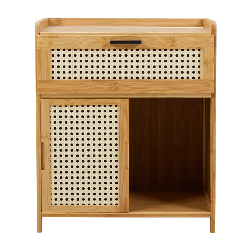 Living And Home Wooden Nightstand Storage Cabinet 1