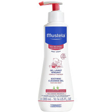 Mustela Soothing Cleansing Gel for Hair & Body, for Very Sensitive Skin, Fragrance-Free Comfortable For Daily Use 300ml