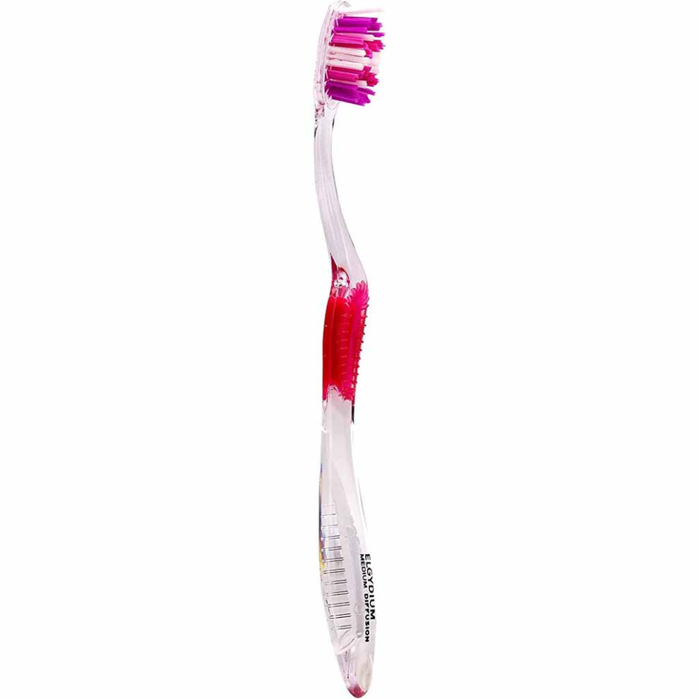 Elgydium Diffusion Medium Toothbrush, Reaches Even For Hard-to-reach Areas With Ease, Ergonomic Handle, Compact Brush Head