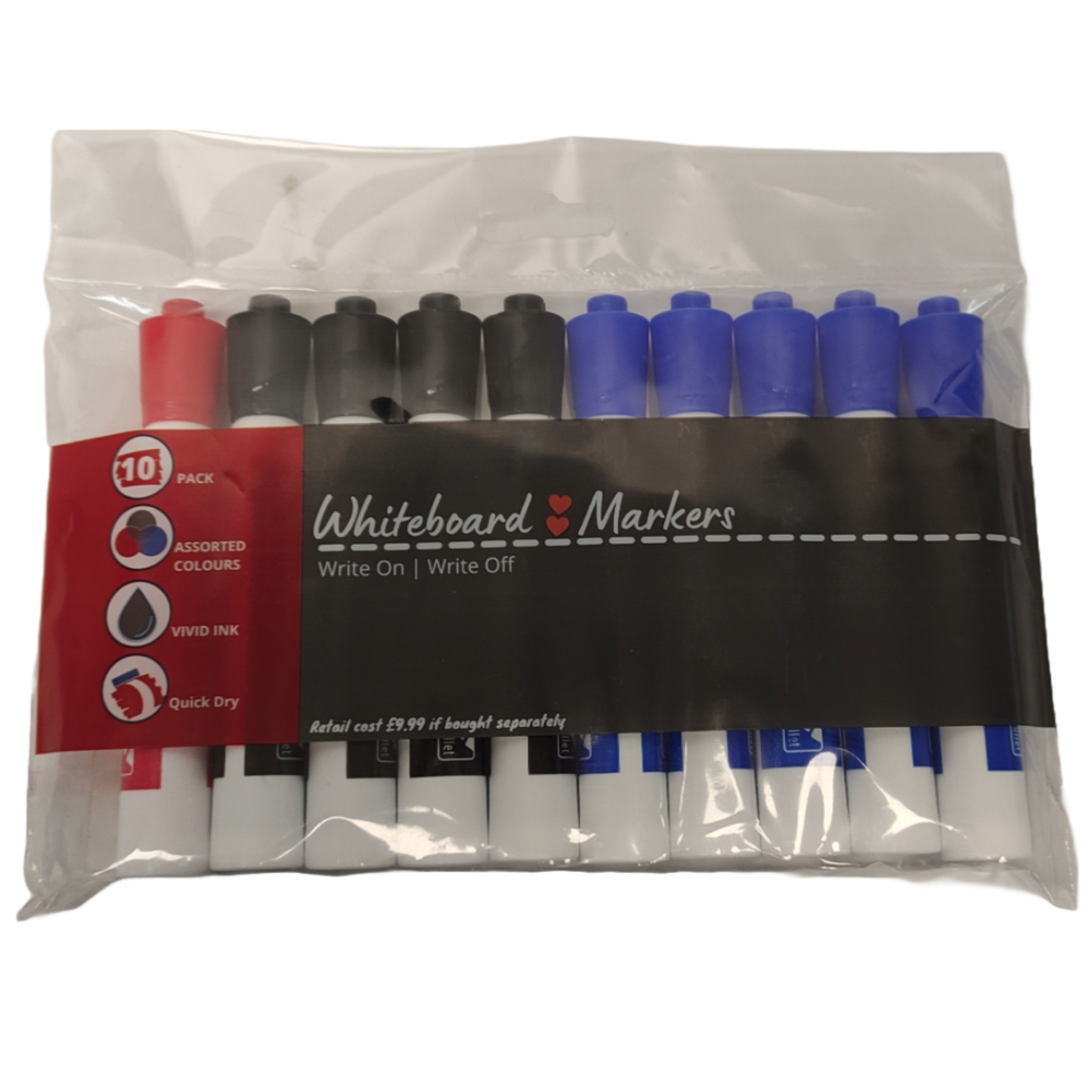 Paper Mate Whiteboard Markers 10 Pack Assorted Colours