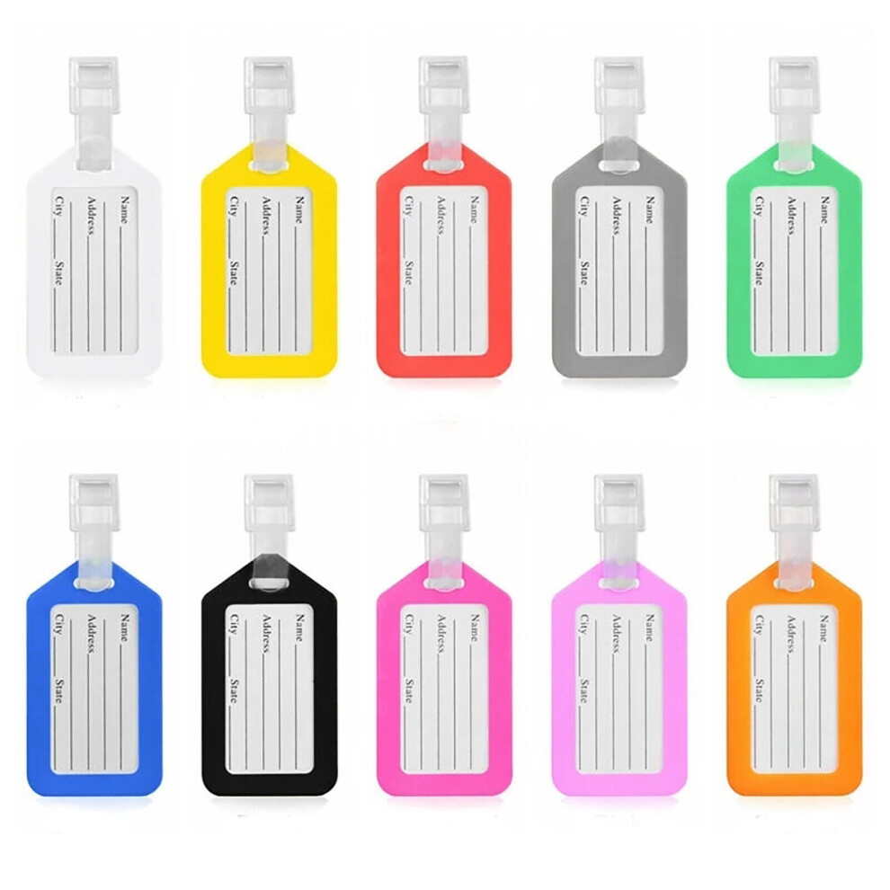10pcs Luggage Tag Travel ID Tag Plastic Address Label Tag
