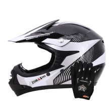 (White, L) Zorax ZOR-X19 PREDATOR Kids Motocross Motorbike MX Helmet ECE 2206 & Gloves