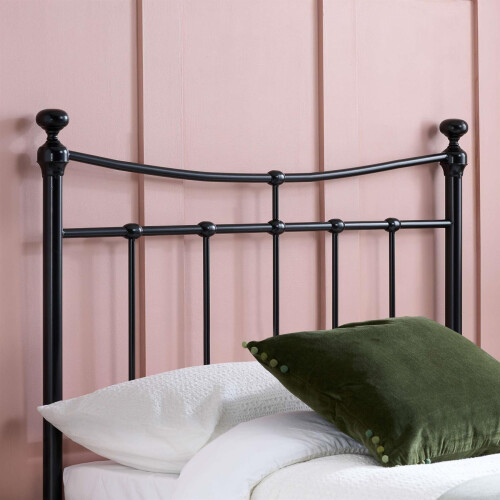 Birlea Emily 90cm 3FT Single black metal Bed Frame Bedstead with decorative finials 1