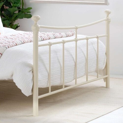 Birlea Emily 90cm 3FT Single cream Ivory metal Bed Frame Bedstead with spring base 2