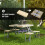 Outsunny Outsunny Folding Camping Table and Chairs with Umbrella Hole, Aluminium Frame 6