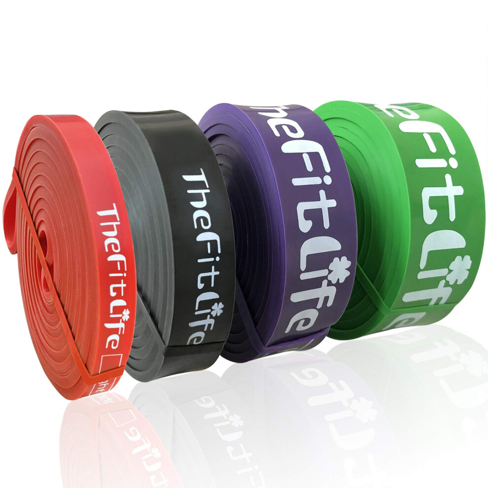 Thefitlife Resistance Pull Up Bands - Pull-Up Assist Exercise Bands, Long Workout Loop Bands For Body Stretching, Powerlifting, Fitness Training,