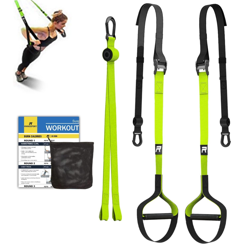 Rhinosport Sling Trainer Set with Door Anchor Adjustable Fitness Home Suspension Suitable for Travelling and for Training Indoors and Outdoors on OnBuy