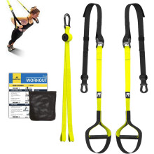 RHINOSPORT Sling Trainer Set with Door Anchor Adjustable Fitness Home Suspension - Suitable for Travelling and for Training Indoor and Outdoor Use