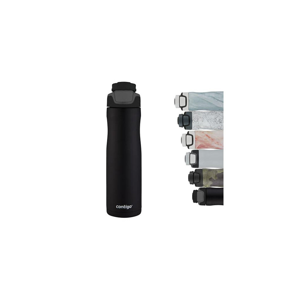 Contigo Drinking Bottle Autoseal Chill Matte Stainless Steel Water Bottle With Autoseal Technology, Insulated Bottle Keeps Beverages Cool For Black