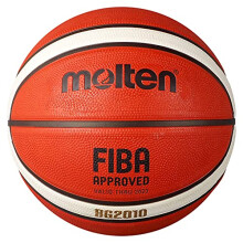 Molten BG2010 Basketball, Indoor/Outdoor, FIBA Approved, Premium Rubber, Deep Channel, Size 6, Orange/Ivory, Suitable For Boys age 12, 13, 14 and