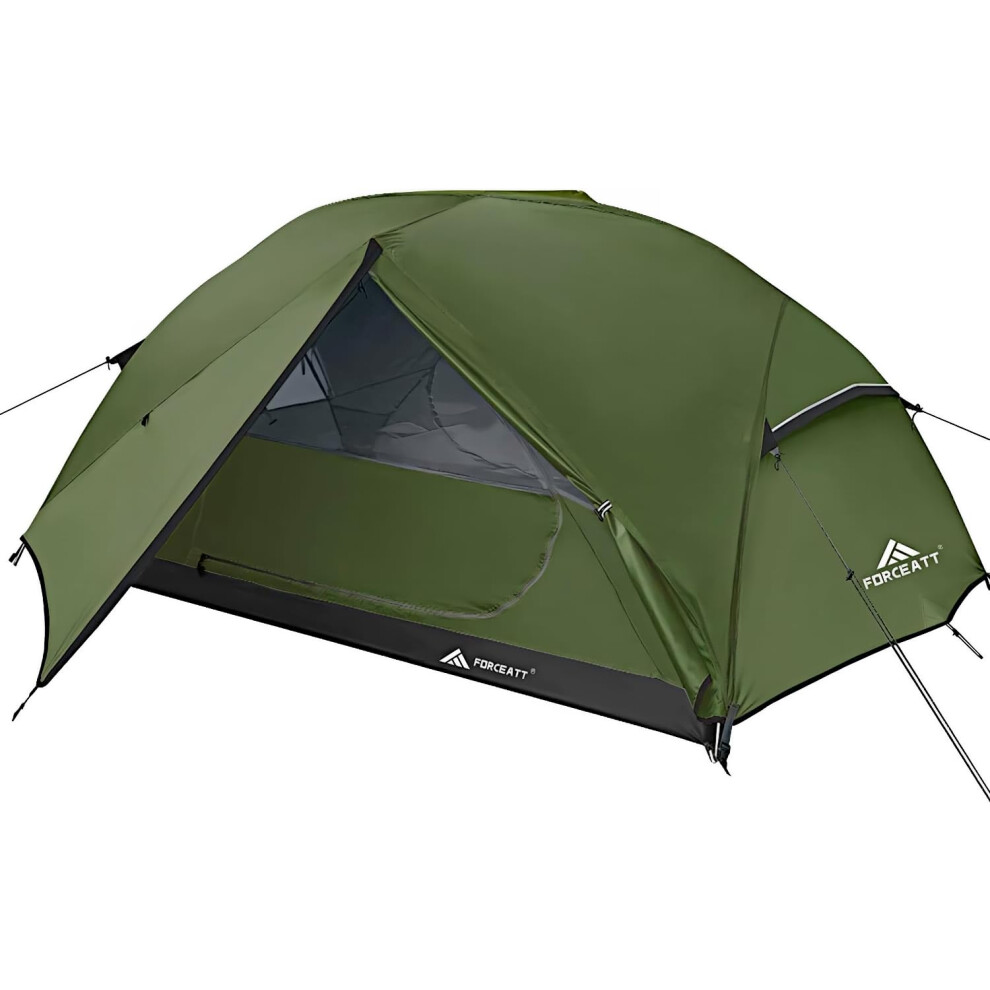 Forceatt Camping Tent 2-3 Person, 2 Doors Ventilation Double Layer Waterproof Lightweight Backpacking Tent with Carry Bag, 3-4 Seasons, Easy Set Up,