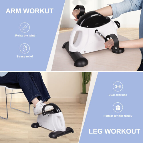 himaly Mini hometrainers, Home Revalidatiepedalen, Trapas-hometrainer Compact Beenarm, Stationaire Stationaire Fietsen, LCD-display, Verstelbare Weerstand
