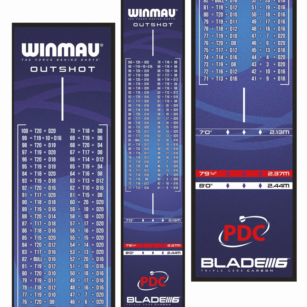 WINMAU Darts Mats - with oche lines and protection for your floor (Outshot)