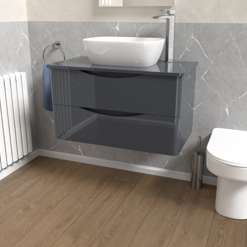 NES Home Nes Home Grey 800mm Bathroom Wall Hung Vanity With Worktop 1